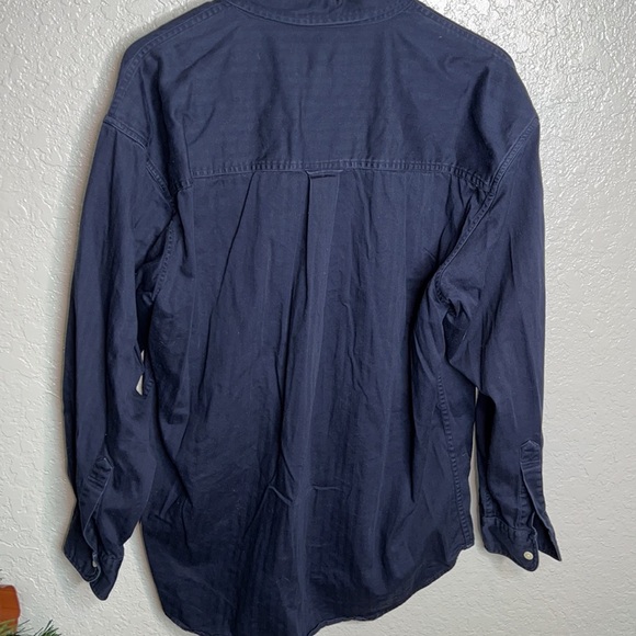 Chaps Ralph Lauren Button Down Long Sleeve Navy Blue Men’s Top - Picture 5 of 5